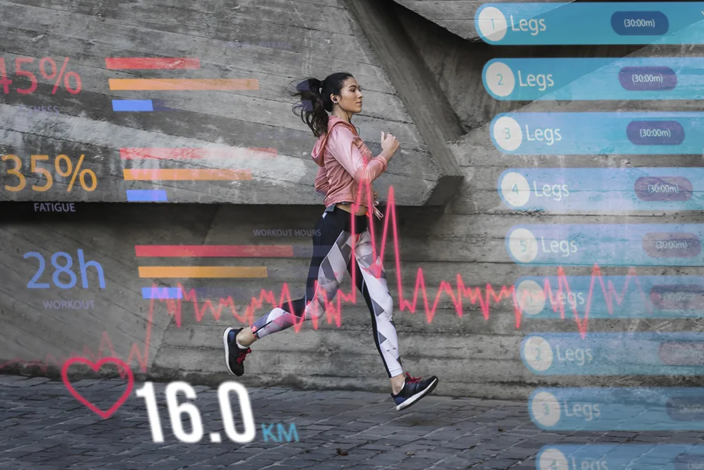 Insole Running Analysis physical activity stats collage design