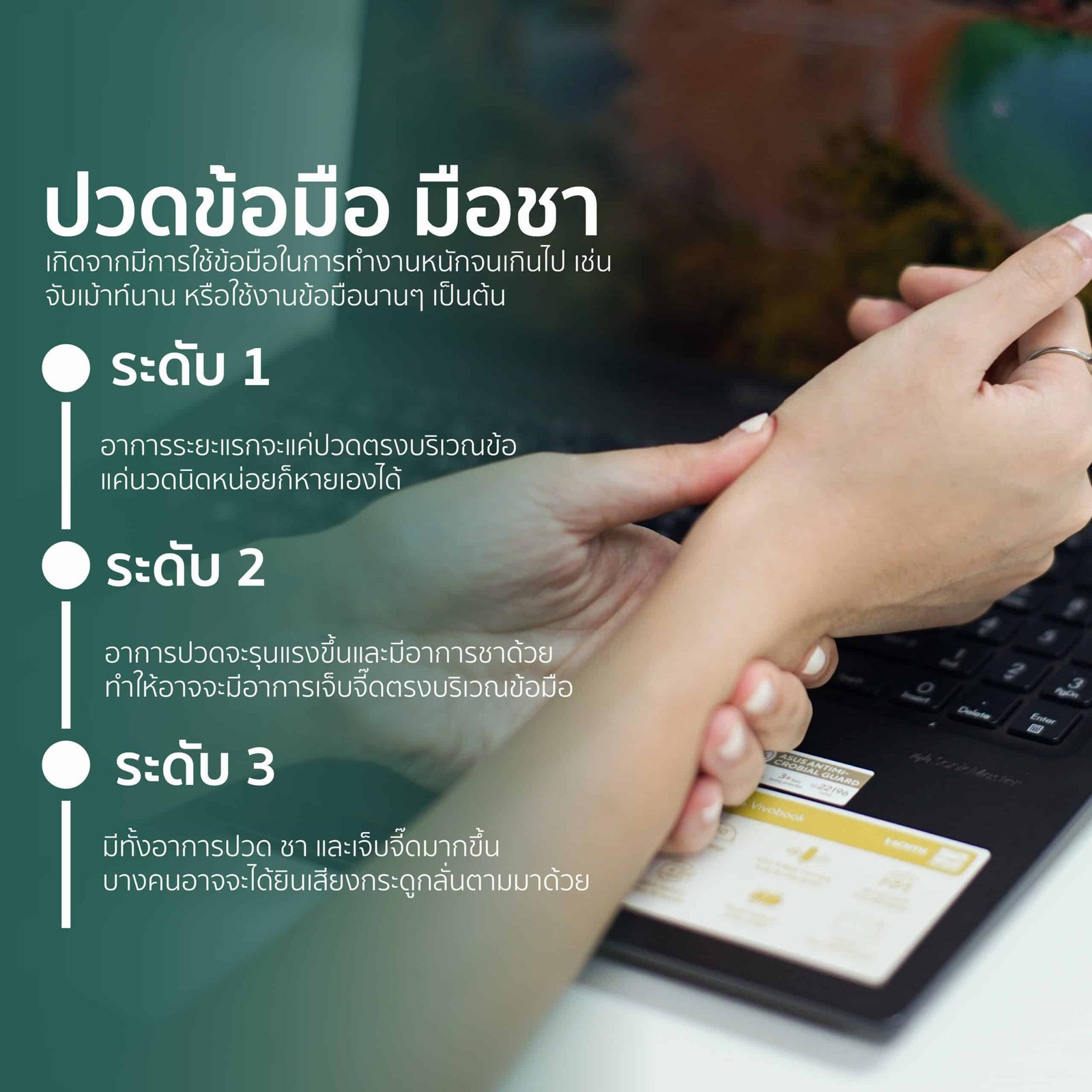 อาการปวดข้อมือ มือชา (Wrist pain, numb hands)